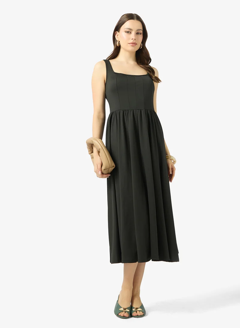 Ginger Square Neck Corset Bodice Princess Cut Dress